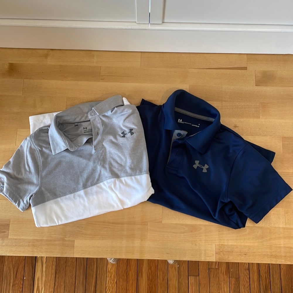 Boy Under Armour polos (size YMD and 7)